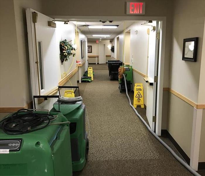 Senior care facility water damage with drying equipment 