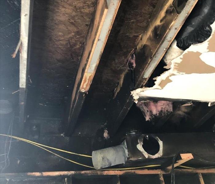 fire damaged ceiling/walls/electrical