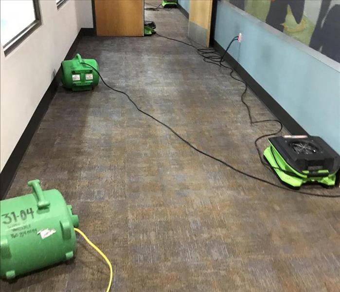drying equipment in commercial business hallway