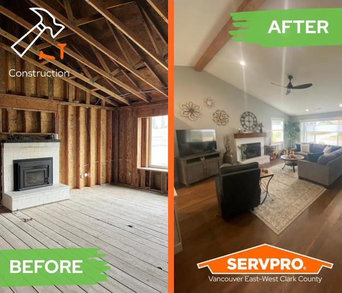 Fire Damage Reconstruction Before and After
